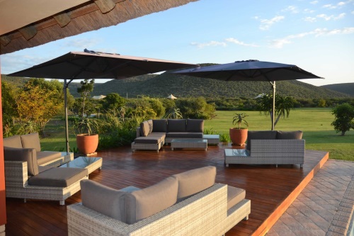 Parkview Lodge terras buiten